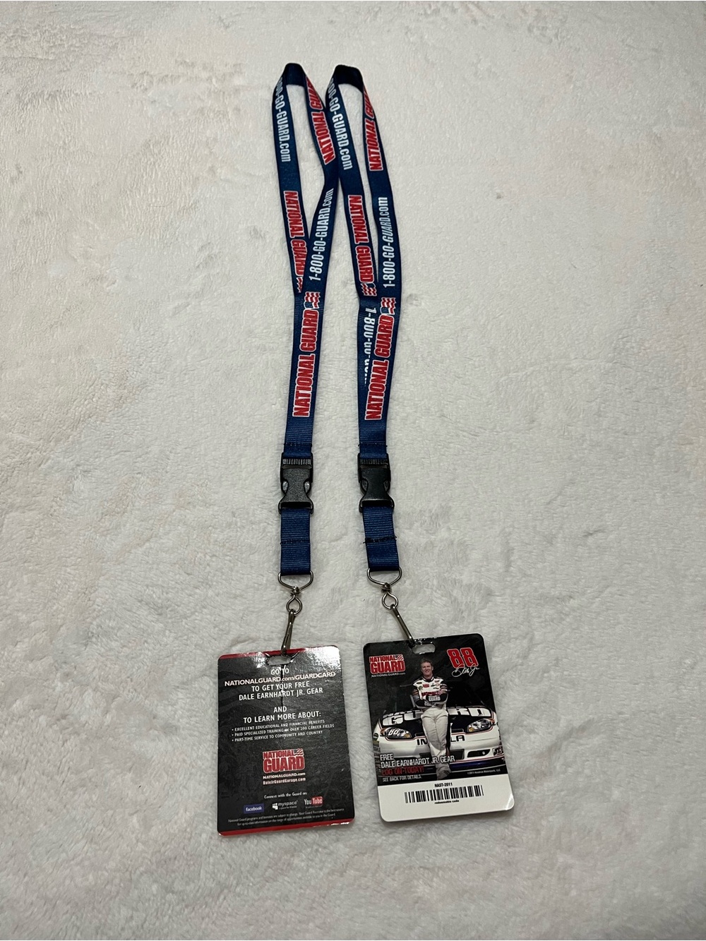 National Guard Dale Earnhardt Navy Blue Lanyard with ID Holder-set of 2